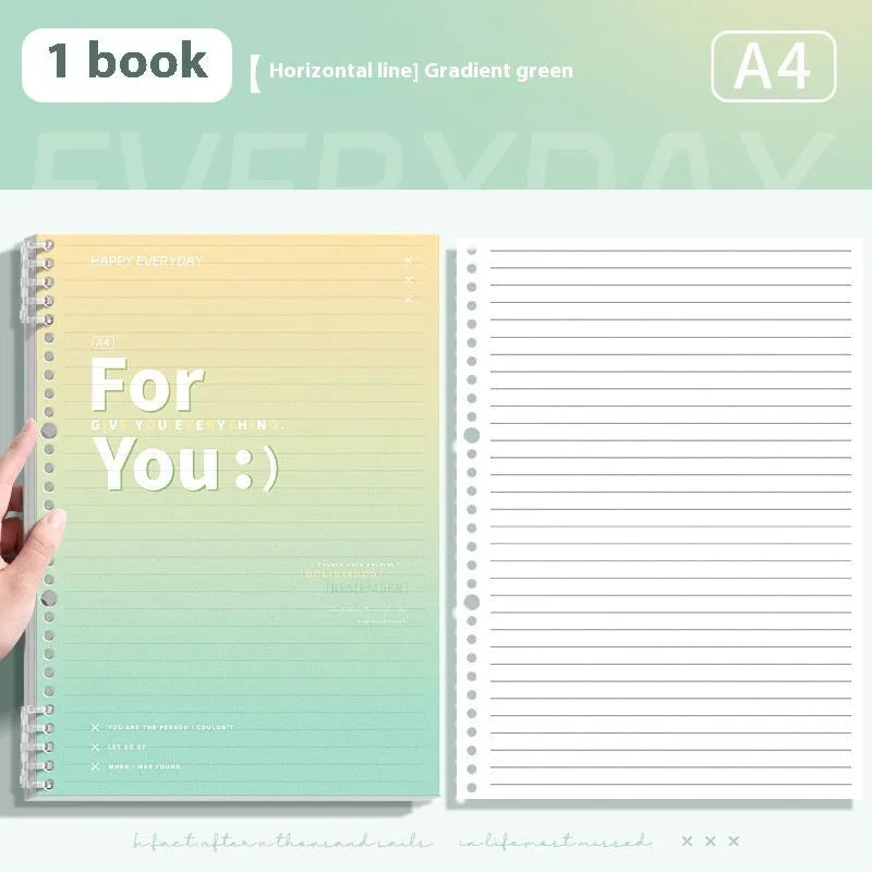 Gradient colour spiral notebook with removable coil binding in A4 and B5 sizes