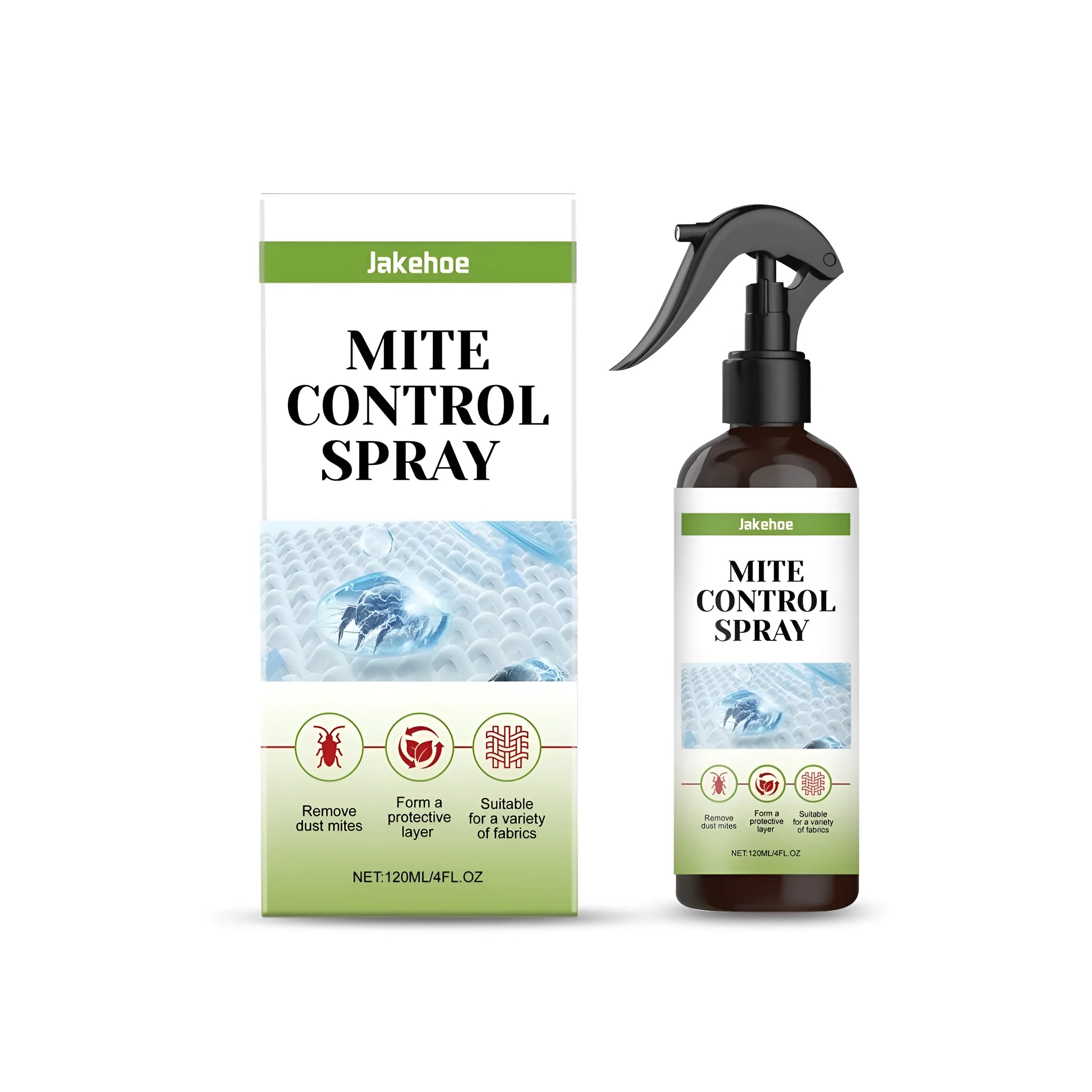 120ml bottle of mite control spray for household dust mite treatment on upholstery