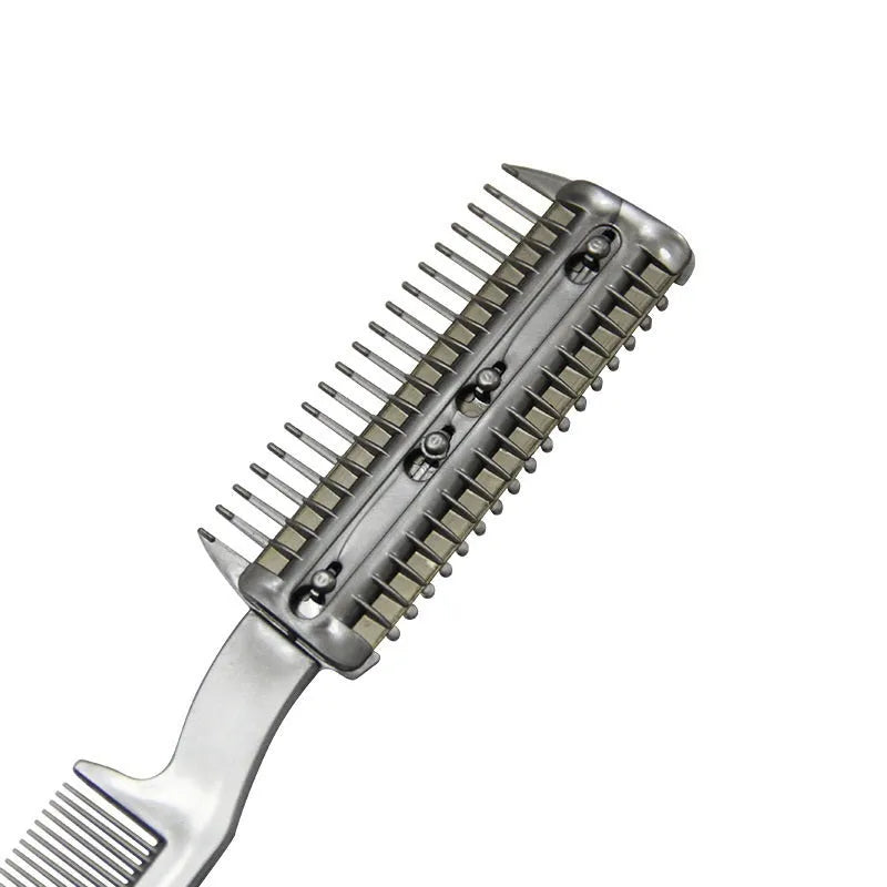 Plastic pet hair cleaning comb with removable stainless steel blade for dogs and cats