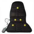 Black infrared heating massage mat with AC power cord and adjustable speed controls for physiotherapy use