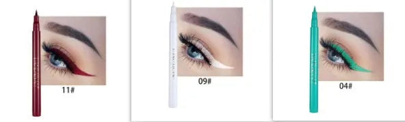 12-colour matte eyeliner set with waterproof long-lasting formula, each in 1x1x13.5cm cardboard packaging