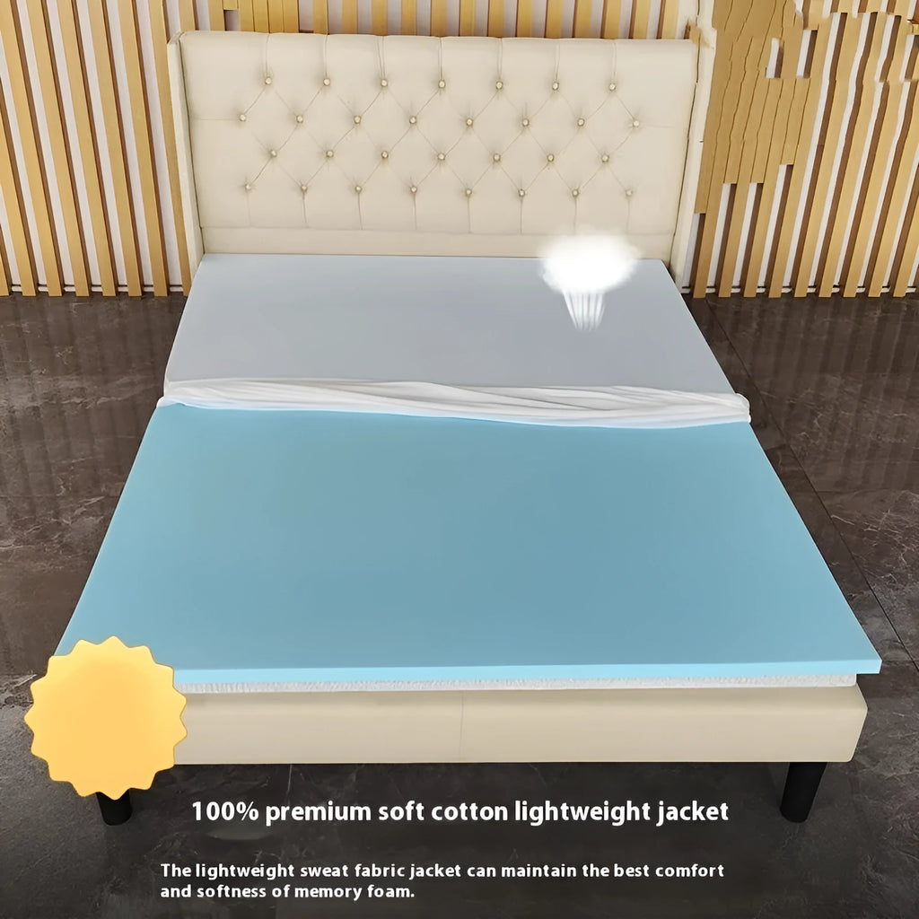 Gel memory cotton thin tatami mattress showing regenerated cellulose fibre fabric with artificial latex core in multiple thickness options