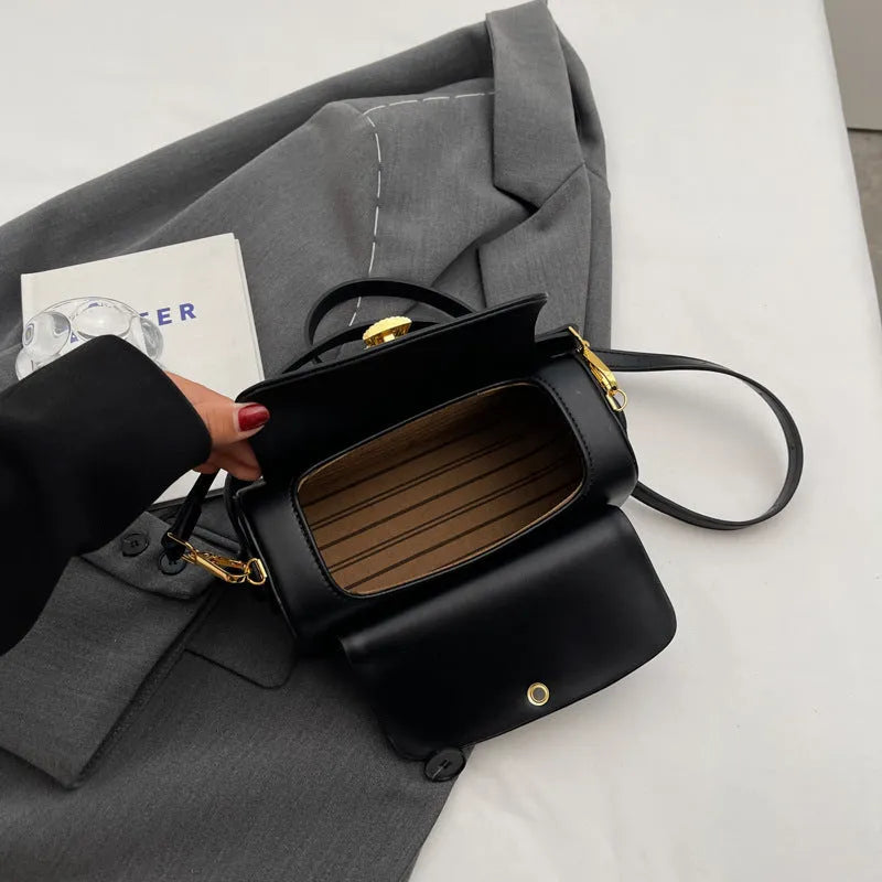 Women's personalised PU leather messenger bag with letter detailing and removable shoulder strap in beige colour