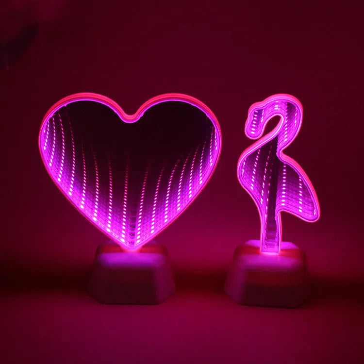 LED double-sided love tunnel light with rose red illumination and plastic construction