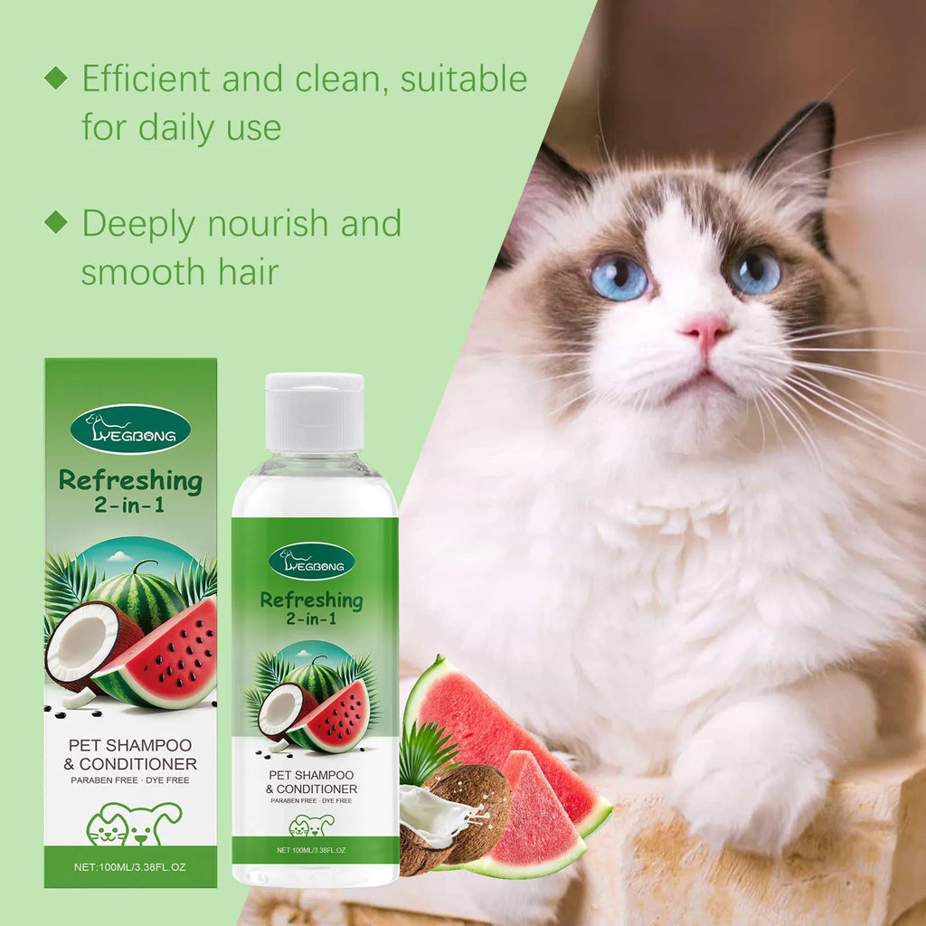 Pet 2-in-1 shampoo fragrance shower gel bottle measuring 3.8cm by 12.8cm