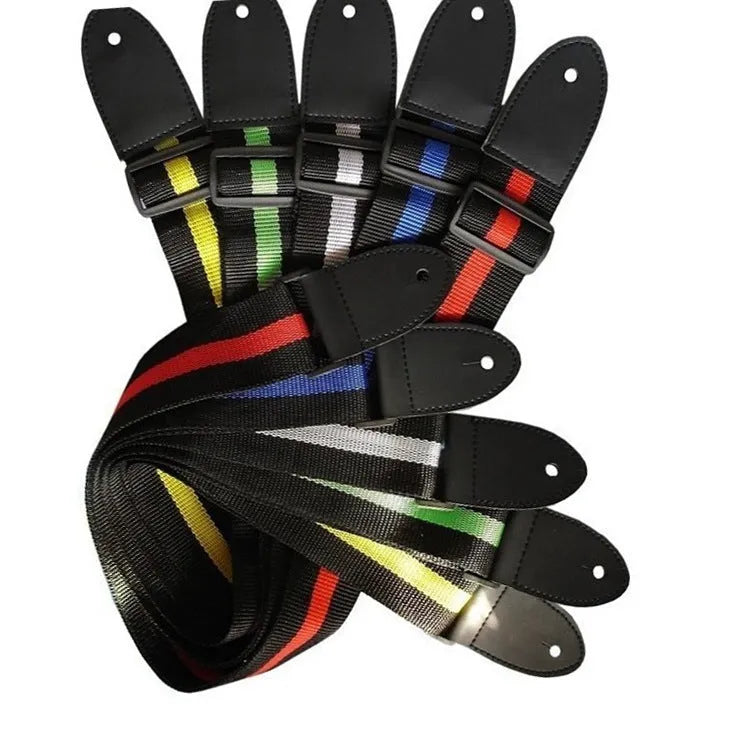 Woven crossbody instrument strap for guitars bass ukuleles in multiple colour options