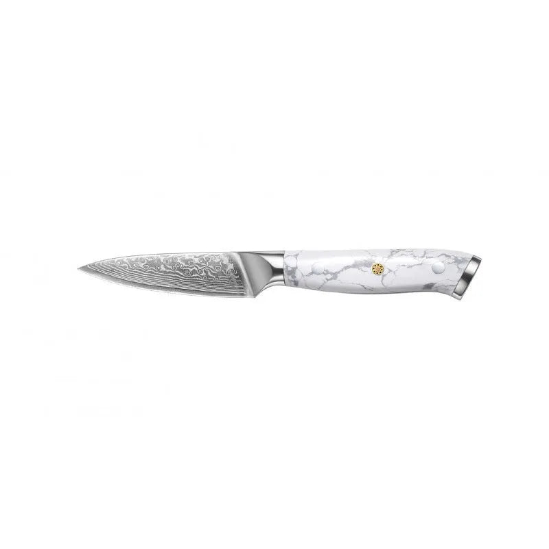 Damascus pattern VG10 steel chef's knife with 21cm blade and 11cm handle, total length 32cm
