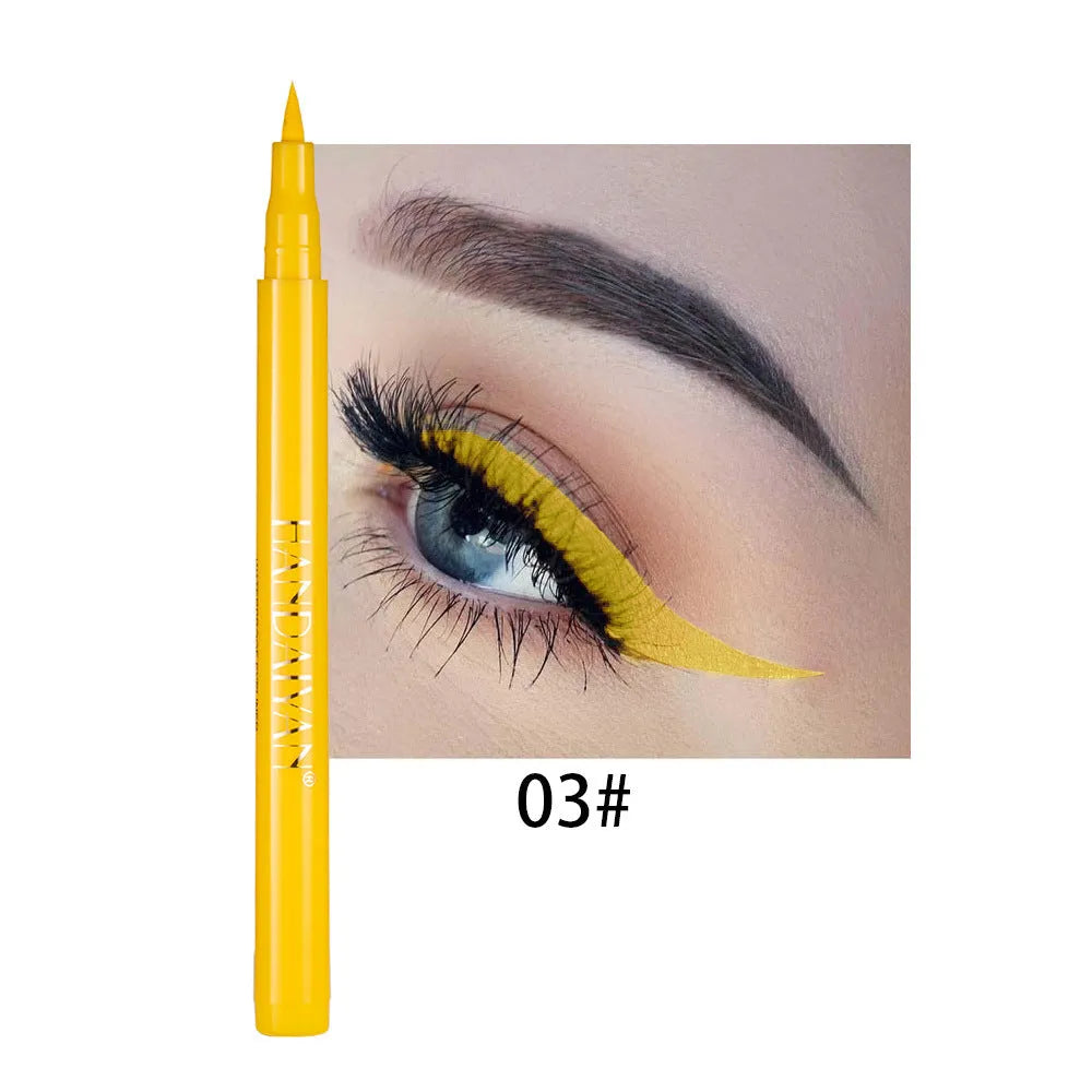 12-colour matte eyeliner set with waterproof long-lasting formula, each in 1x1x13.5cm cardboard packaging