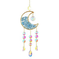 K9 crystal moon car pendant measuring 420mm long with 100mm diameter reflective element