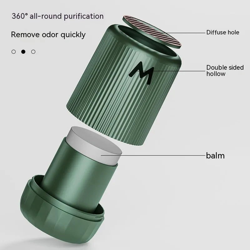 Solid car aromatherapy decoration cup measuring 10cm by 6cm available in four scent variations