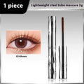 Waterproof steel tube mascara in black and brown colours with optional eyelash curler.