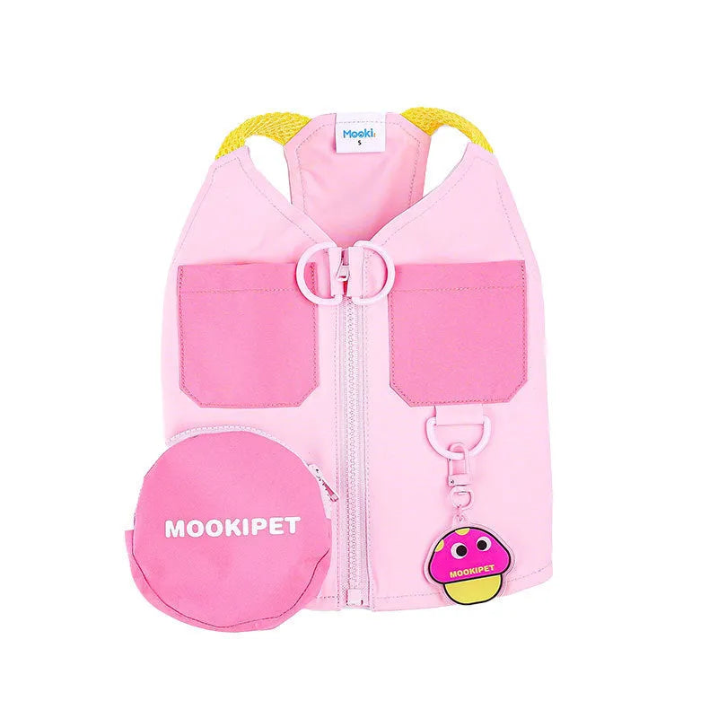Pink polyester dog vest for Bichon, Teddy Bear, and Schnauzer breeds in casual style