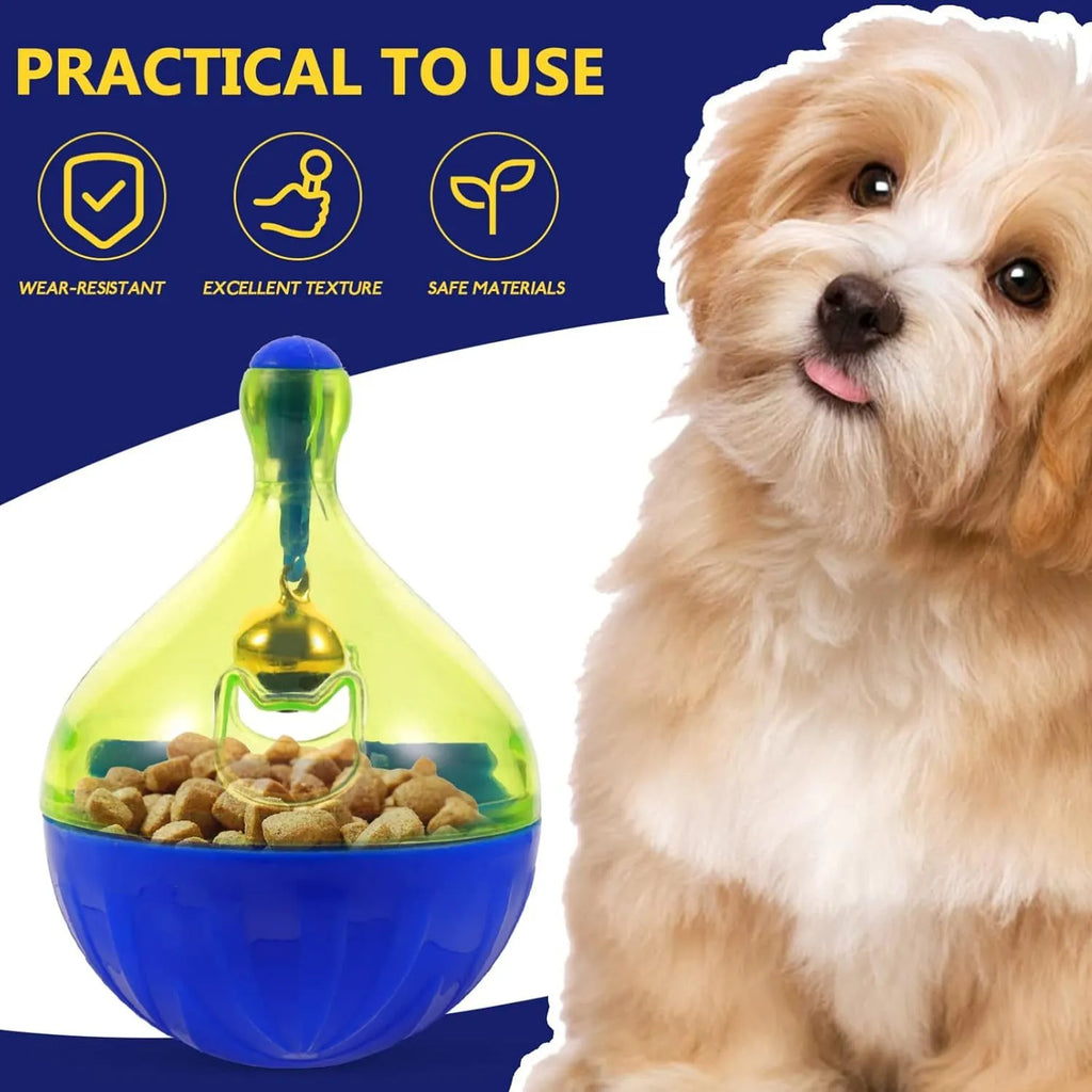 Tumbler-shaped dog and cat treat dispenser ball interactive toy