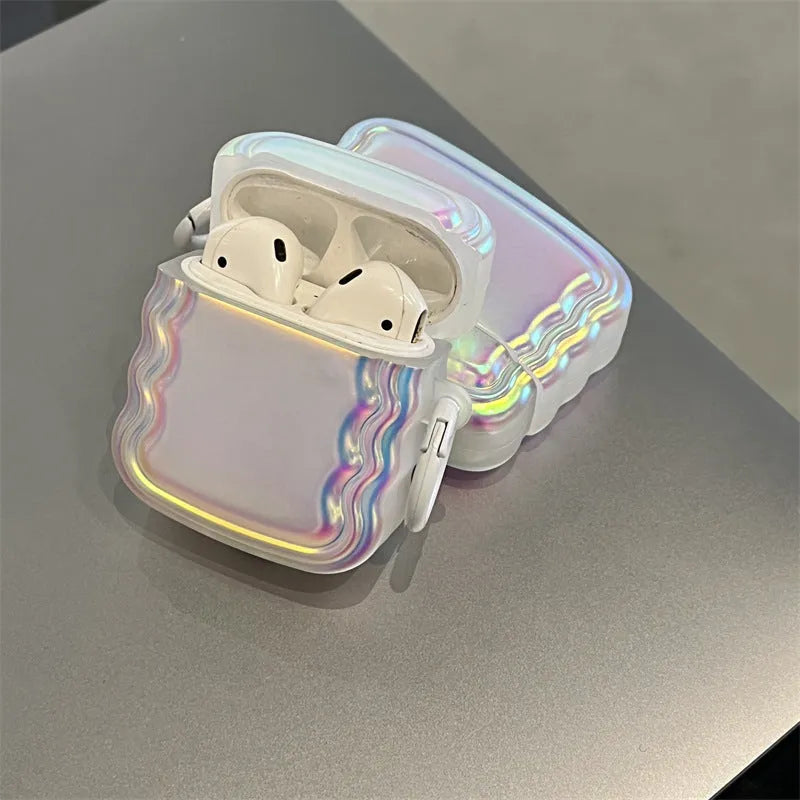 Silicone case with holographic laser colour for AirPods and AirPods Pro charging case