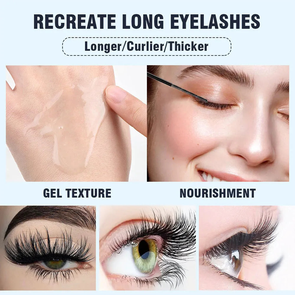 White eyelash growth liquid serum in standard packaging for lash repair and thickening