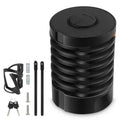 Portable bicycle folding lock showing folded and extended positions in black colour option