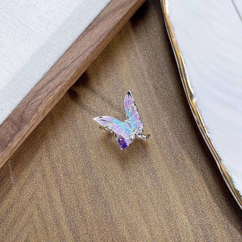Adjustable copper insect ring with dripping oil finish in colours JZ2868A, JZ2872A, JZ2874A
