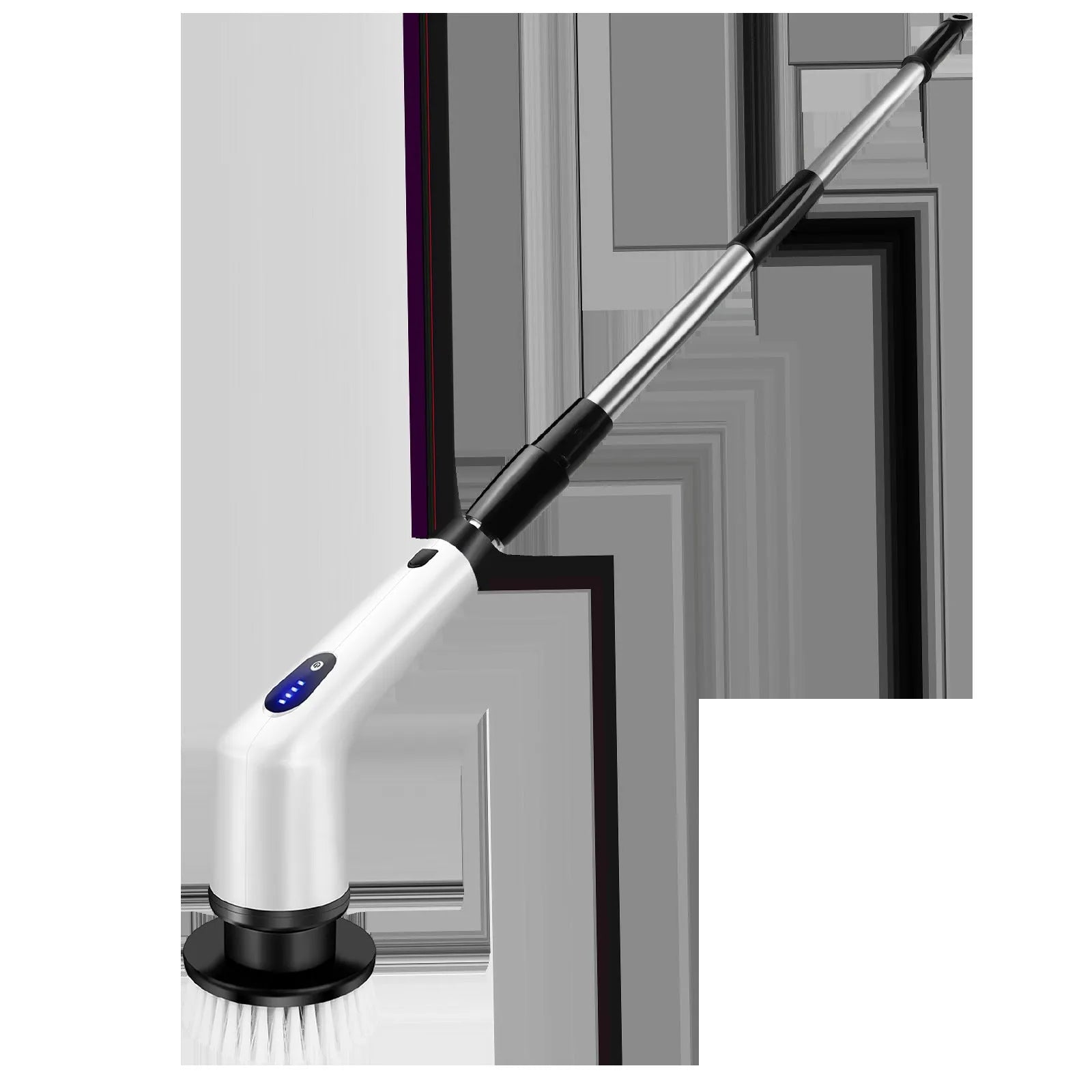 White handheld cleaning ball with rechargeable lithium battery and cleaning brush accessories