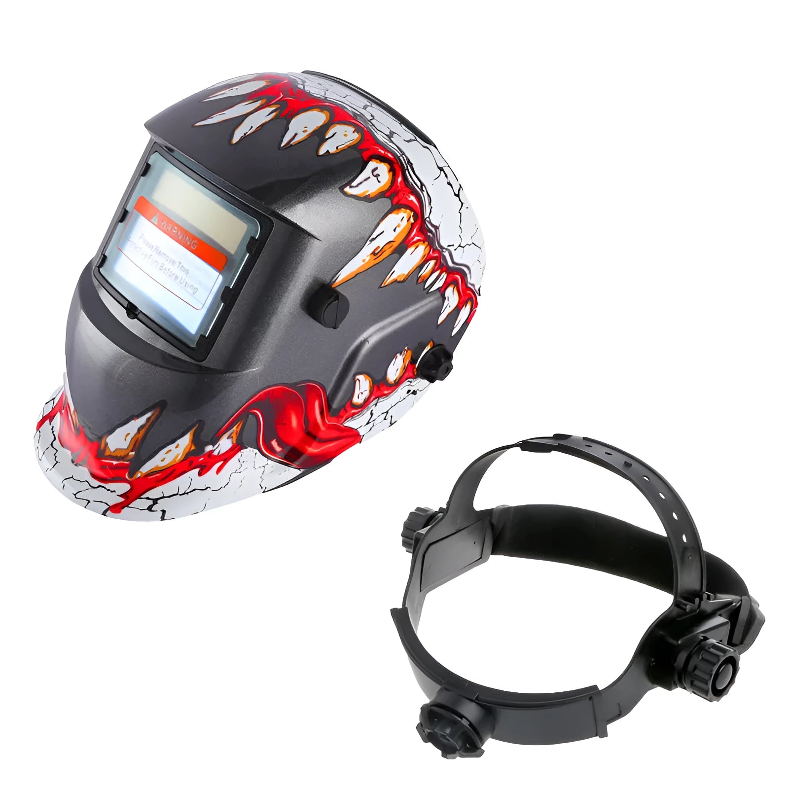 Full automatic variable light welding protective mask in British flag style with solar panel on front