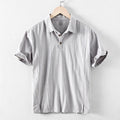 Men's loose fit linen blend casual shirt in a solid colour