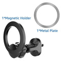 Black magnetic car air vent phone holder with O-ring design for vehicles