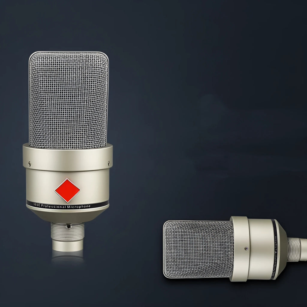 Wired condenser microphone with cardioid pattern for singing recording and live broadcast in champagne gold or black gold colour