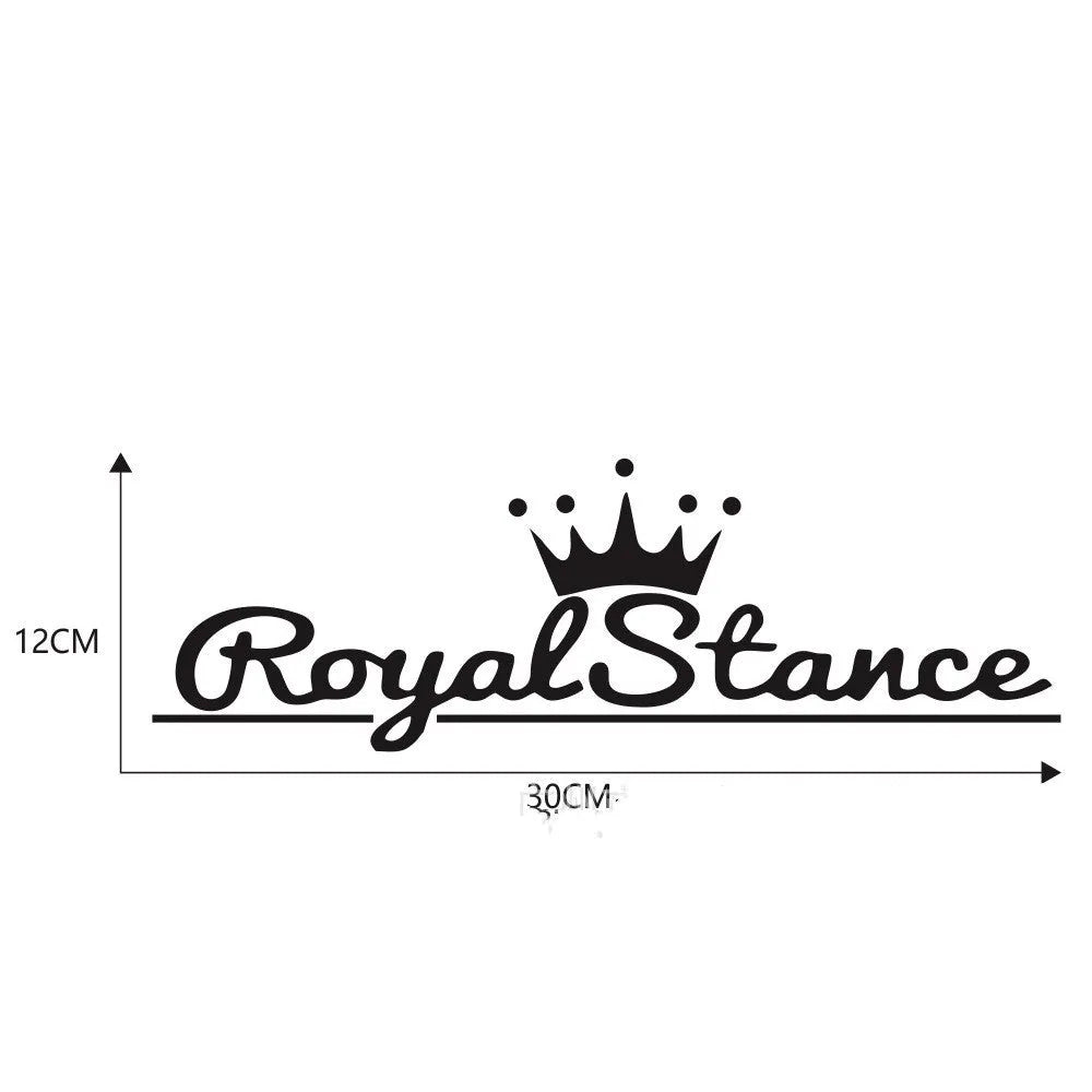 Reflective colourful crown car sticker on vehicle window, 30 by 12 cm.