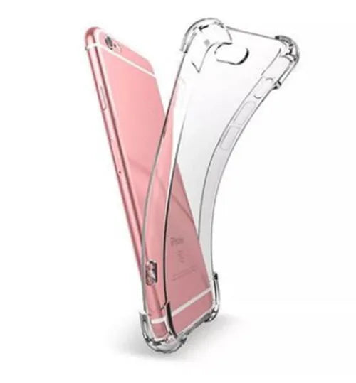 Transparent clear TPU iPhone case showing compatible models from iPhone 5 to iPhone 12 Pro Max