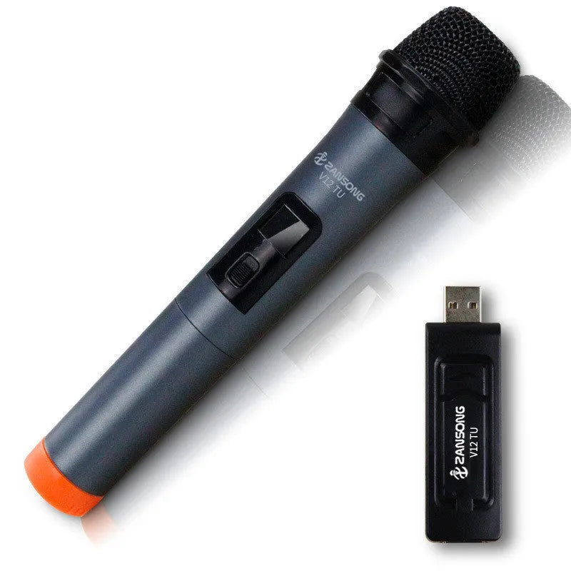 Black ZANSONG V12 wired dynamic microphone with display and audio cable