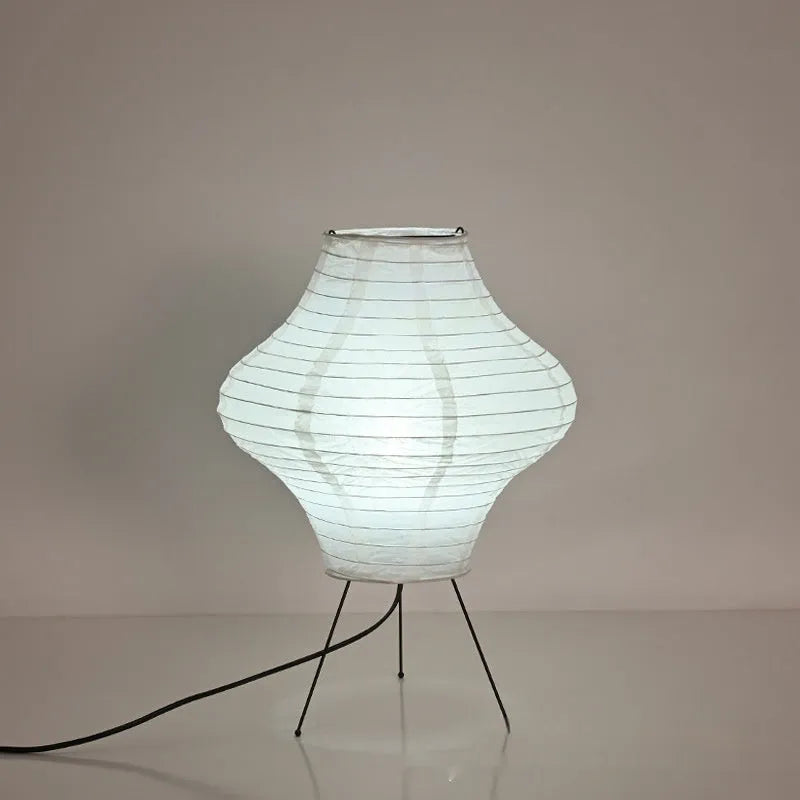 Japanese-style decorative table lamp with three-colour LED lighting on wooden table