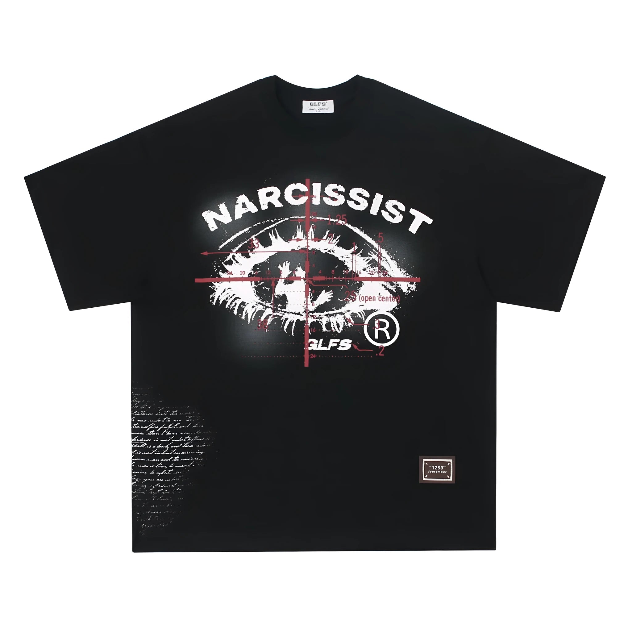 Pure cotton hip hop gothic style T-shirt with letter pattern in black and white colours