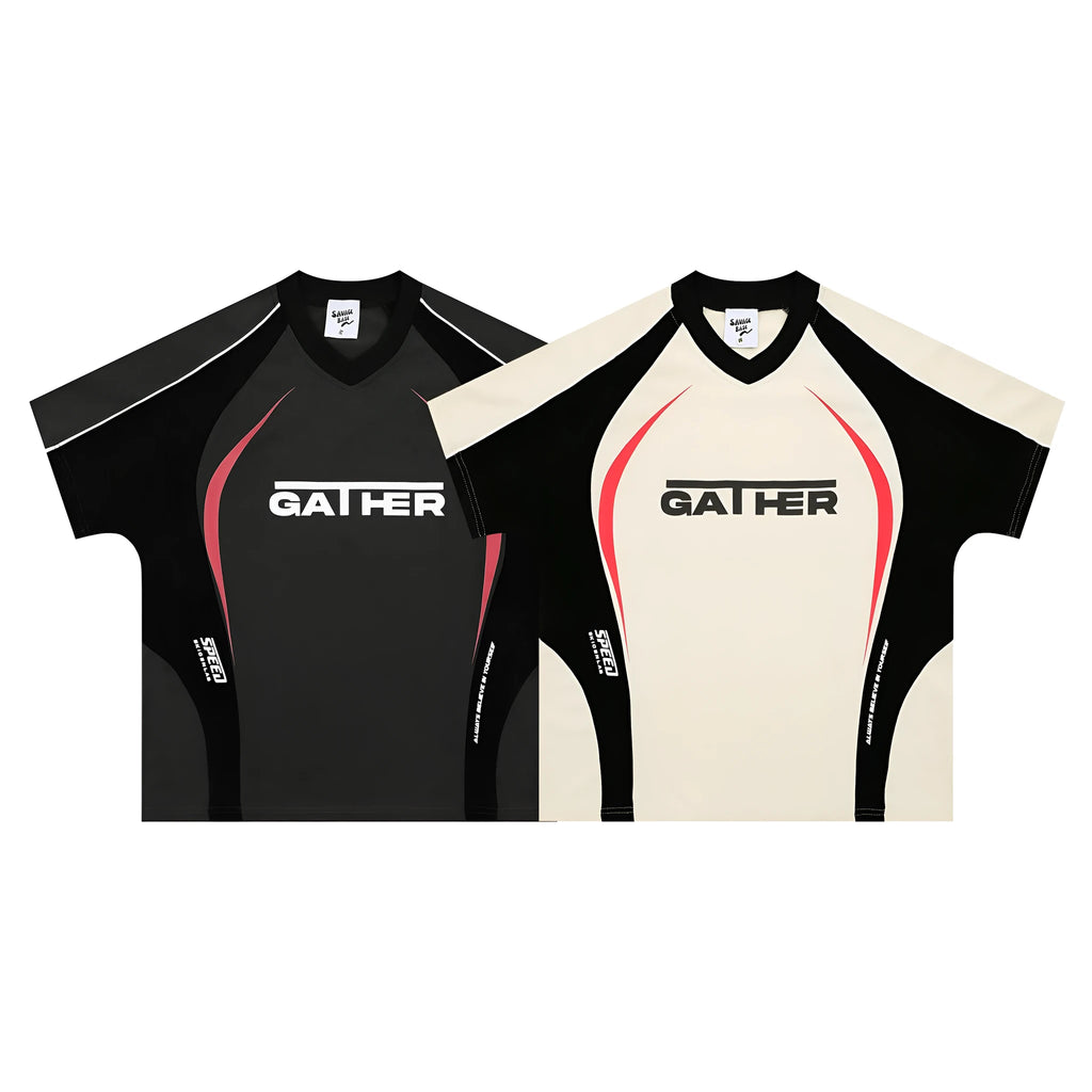 Men's loose fit t-shirt with colour matching letters print in black and apricot colours
