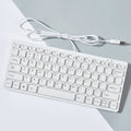 USB wired mini keyboard in black, white, pink or blue colours with 1.3 metre cable