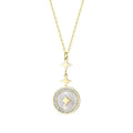 Women's titanium steel necklace with six-pointed star pendant in rose gold or gold colour options