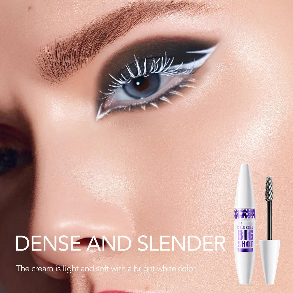 White waterproof mascara tube with thickening and curling quick-dry formula 10ml