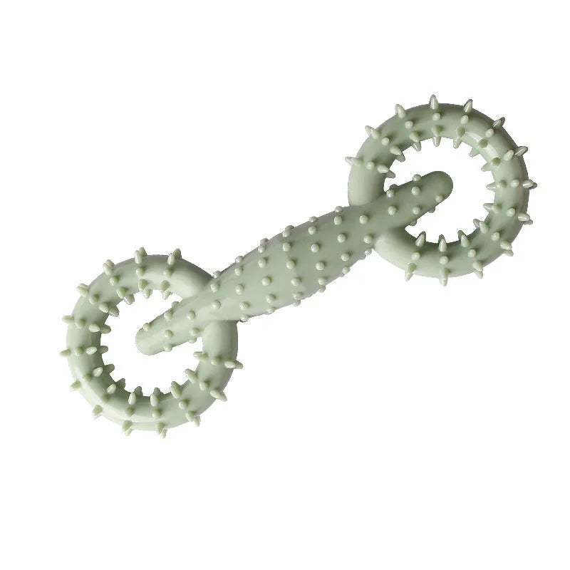 Blue TPR dog chew toy ring with board-like surface for safe canine chewing
