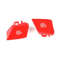 Pair of red and blue M1M2 steering wheel mode buttons for BMW F30 and F34 models with installation keys.
