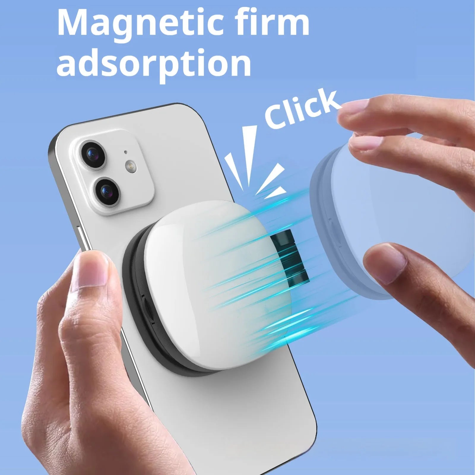 Black mobile phone magnetic selfie fill light with adjustable three-colour temperature settings