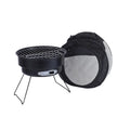 Small round folding outdoor stove with grill mesh and furnace legs for 1-2 person barbecues