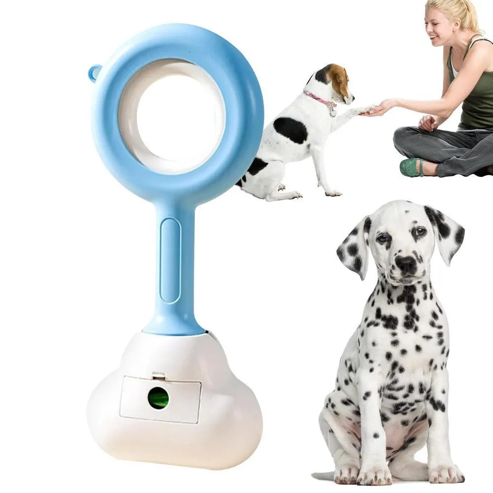 White blue ABS dog pooper scooper with cloud-shaped jaws for outdoor waste collection