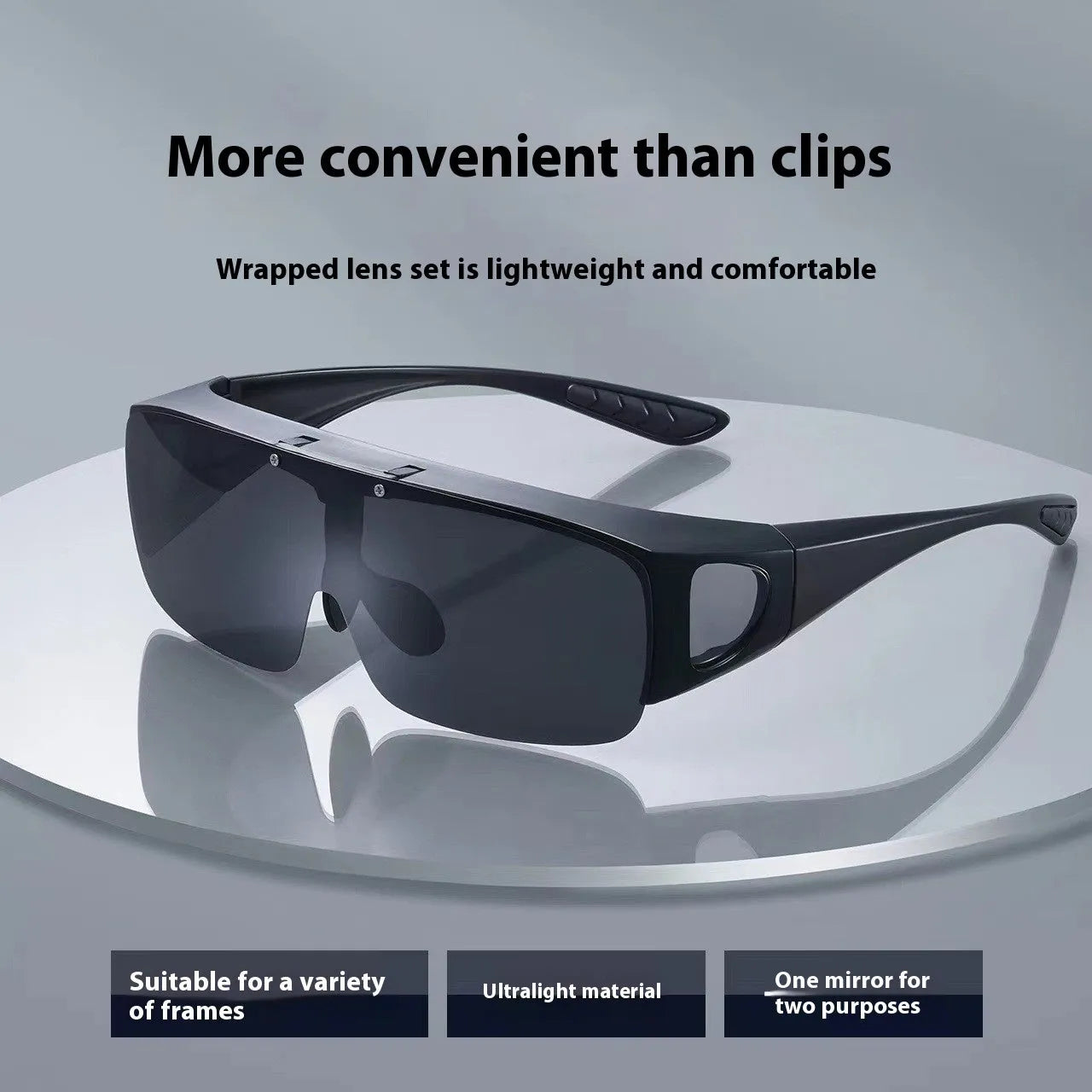 Polarised one-piece myopia sports sunglasses for cycling and outdoor use in various lens colours.