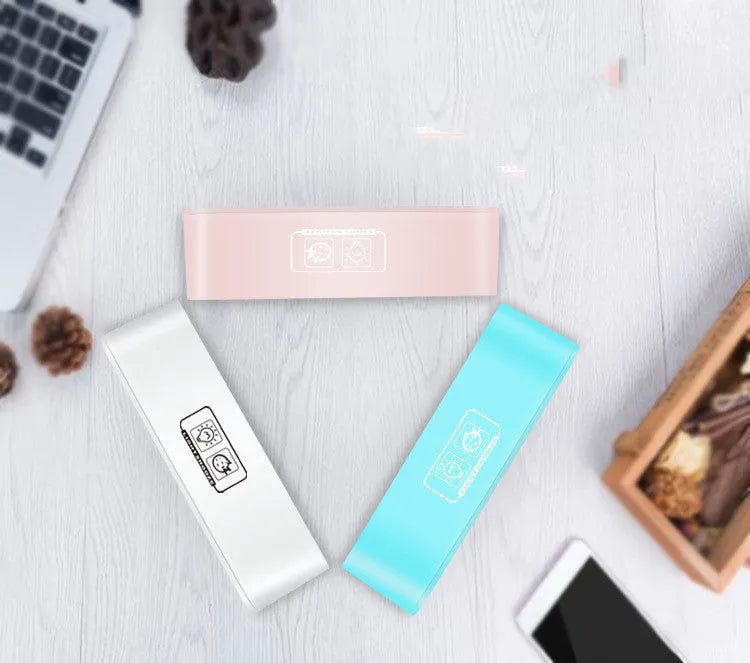 Multifunctional LED atmosphere light alarm clock with digital display and multicoloured lighting in rectangular plastic case