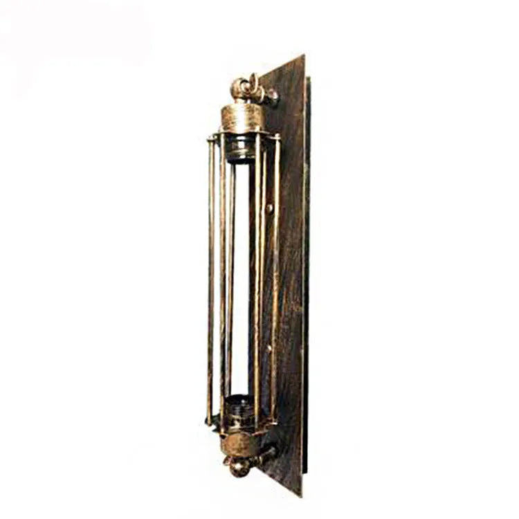 Industrial retro flute-shaped iron wall lamp in black bronze rust or silver finish