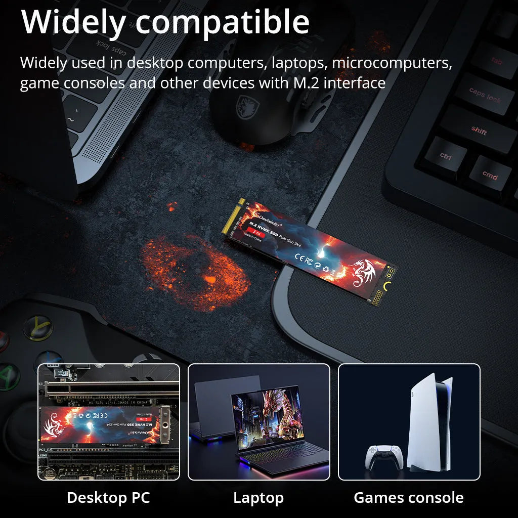 M.2 solid state drive for desktop computers with PCIe 3.0 interface