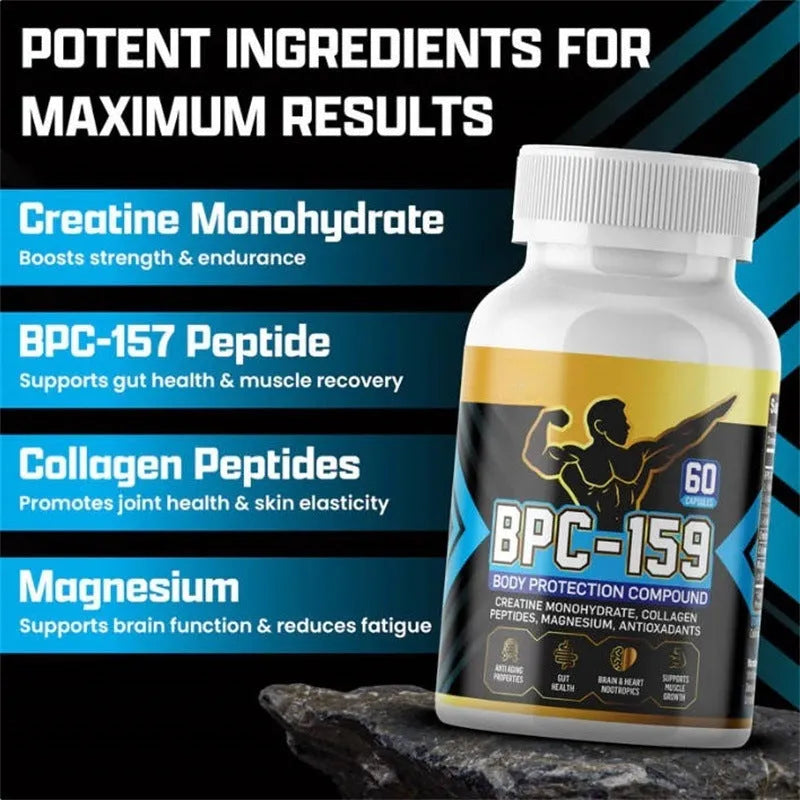 Single bottle of body energy supplement capsules with standard specifications suitable for any skin type