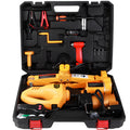Yellow car electric jack set with electric wrench for 12V vehicle operation