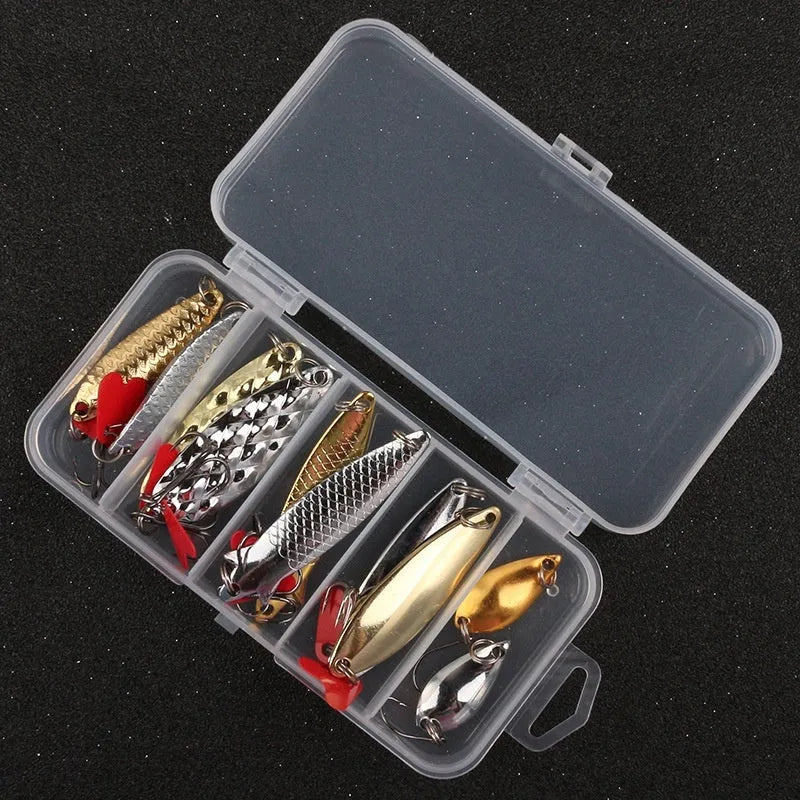 Pineapple sequin fishing lure box with metal sequin packages for iron false bait customisation