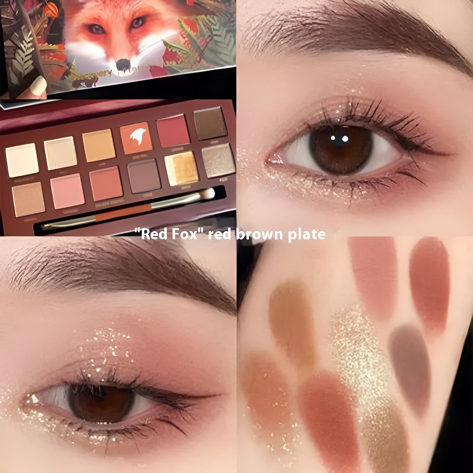 Explorer twelve-colour animal themed pressed powder eye shadow palette open to show shades