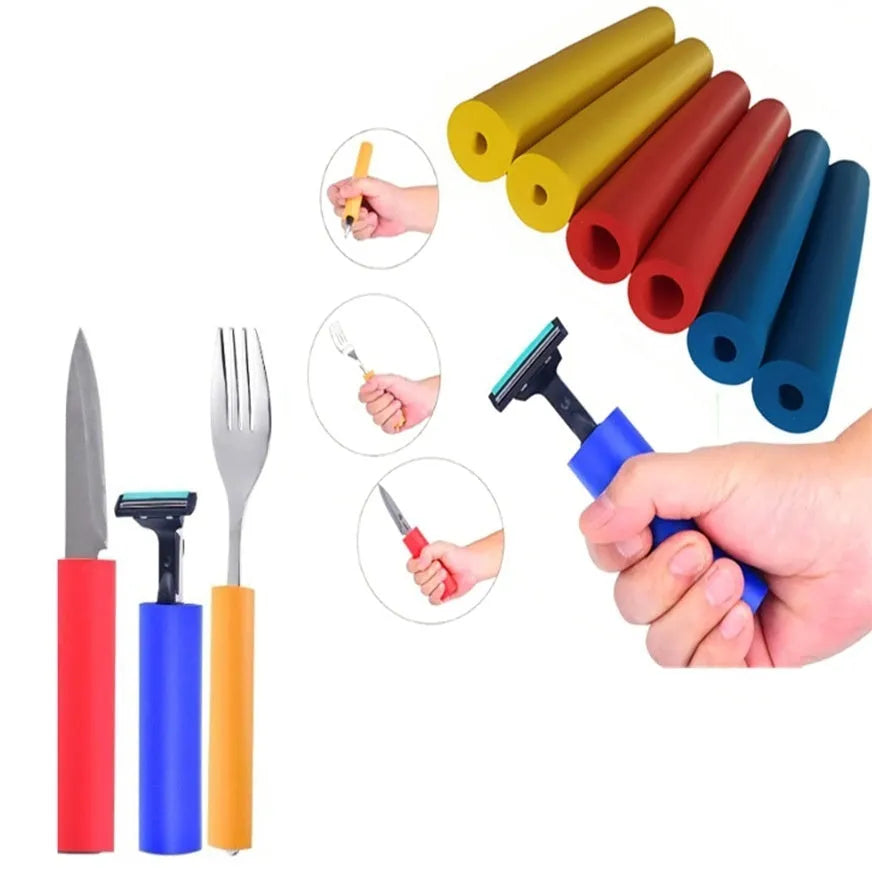 Pack of black rubber grip hoses for tableware pens showing inner diameter options of 10mm and 18mm.