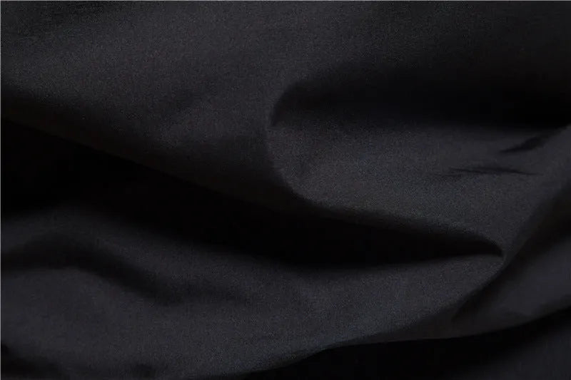 Men's solid colour thin casual jacket in polyester fabric on a hanger.